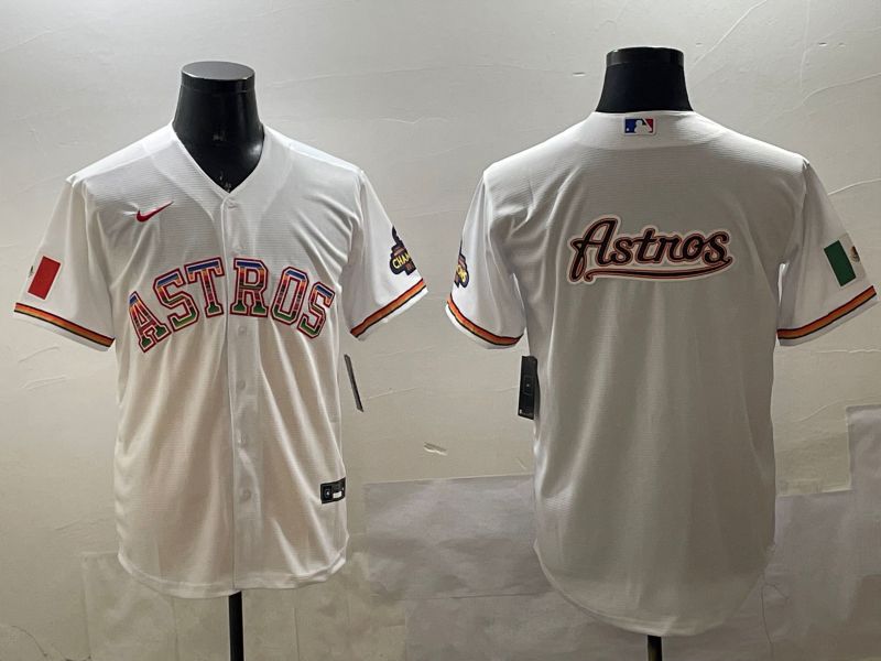 Men Houston Astros Blank White Mexico Game 2025 Nike MLB Jersey style 10->san francisco giants->MLB Jersey